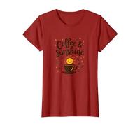 caffè e Luce del Sole: Birra mattutina Allegra Maglietta, Donna, Mirtillo Rosso, S