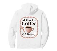 caffè e Rosario - Divertente Detto cattolico Felpa con Cappuccio