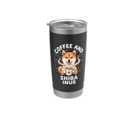 Caffè E Shiba Inus Bicchiere termico in acciaio inox doppia parete