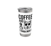 Caffè E Shiba Inus Divertente Shiba Inu Bicchiere termico in acciaio inox doppia parete