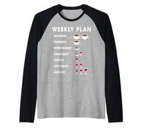 caffè e Vino, Il Mio Perfetto Piano settimanale, Regalo per la Mamma Maglia con Maniche Raglan