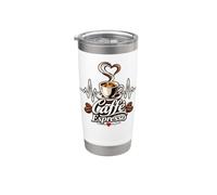 Caffè Espresso Con Tazza E Cuore Arte Per Amanti Del Caffè Bicchiere termico in acciaio inox doppia parete