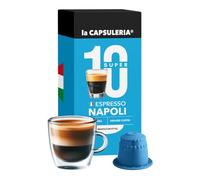 Caffè ESPRESSO NAPOLI, intenso (100 Capsule) compatibili con Nespresso, 10 box da 10 capsule, espresso forte e avvolgente, retrogusto persistente e crema densa e corposa (La Capsuleria)