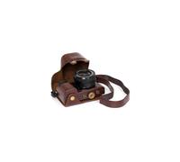 (Caffè) Étui Protection De En Cuir Housse Sac Boite Custodia per Sony A6000 1650mm A6300