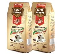 Caffè Europa - Caffè in Grani Miscela Bar Extra 50% Arabica 50% Robusta, Tostatura Artigianale Lenta - Espresso Italiano Cremoso e Intenso - Per Macchine Automatiche e Moka - 2 kg