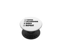 Caffè Fisarmonica Cani Ripetere Vita Semplice Icone Di Base PopSockets PopGrip Adesivo