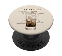 Caffè freddo Cold Brew Latte d'avena Sciroppo di vaniglia Ghiaccio PopSockets PopGrip Adesivo