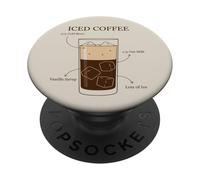 Caffè freddo Cold Brew Latte d'avena Sciroppo di vaniglia Ghiaccio PopSockets PopGrip Adesivo