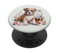 Caffè freddo e cuccioli delle mamme dei cani PopSockets PopGrip Adesivo