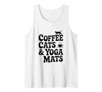 caffè Gatti e Yoga Mats Zen Vibes per Gli Amanti dei Gatti Canotta