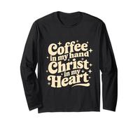caffè & Gesù Cristo nel Mio Cuore Religioso Christian Girl Maglia a Manica