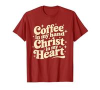 caffè & Gesù Cristo nel Mio Cuore Religioso Christian Girl Maglietta