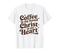 caffè & Gesù Cristo nel Mio Cuore Religioso Christian Girl Maglietta