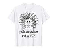 caffè Gorgone Capelli Mitologia Greca Caffeina Umorismo per Le Donne Maglietta
