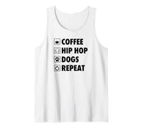 caffè Hip Hop Cani Ripetere la Vita Semplice Icone di Base Canotta