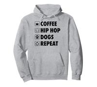 caffè Hip Hop Cani Ripetere la Vita Semplice Icone di Base Felpa con Cappuccio
