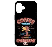 Caffè Il vero Stack Overflow Fix Dev Meme Custodia per iPhone 16