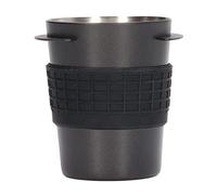 Caffè in acciaio inossidabile da 58 mm | Acciaio inossidabile 304 con manico - Anello in silicone di rinforzo | Adatto per macchine da caffè/macinacaffè commerciali | Capacità (nero)