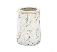 Caffè in acciaio inox Per barattoli con coperchio in vetro sigillato in silicone e finiture in legno, design ermetico mantiene caffè, tè e cubetti di zucchero freschi, include cucchiaio (oro bianco)