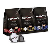 Caffè Karoma® 96 capsule Mix 3 Miscele Espresso Classico Arabica Decaffeinato compatibili Nescafè Dolce Gusto