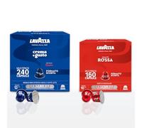 Caffè Lavazza 400 Capsule Compatibili Nespresso Miscele assortite, 240 Capsule Crema&Gusto e 160 Capsule Qualità Rossa