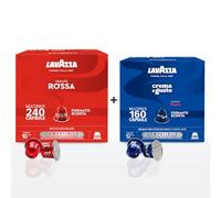 Caffè Lavazza 400 Capsule Compatibili Nespresso Miscele assortite, 240 Capsule Qualità Rossa e 160 Capsule Crema&Gusto