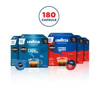 Caffè Lavazza A Modo Mio Mix Assaggio Crema e Gusto e Dek Cremoso, 180 Capsule