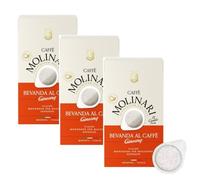 Caffe Molinari 48 Cialde Caffè Aromatizzato al Ginseng - 3 Astucci da 18 Cialde Compostabile Filtro Carta 44mm