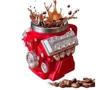 Caffè Motore V8 - Contenitore Per Bevande Vintage,Bicchiere Da Latte A Doppia Parete - Per Appassionati di Auto Ingegneri Papà Uomini Fidanzati Regalo Compleanno Feste Garage Ufficio Laboratorio Natal