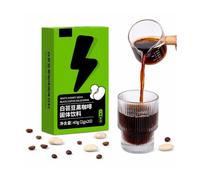 Caffè Nero Istantaneo Polvere Estratto di Fagiolo Bianco Bustine 40g(2g*20) | Bevanda Solubile Tostata Gusto Intenso Scioglimento Rapido Acqua Calda Fredda Monodose Tascabile Pausa Ufficio(2pcs)