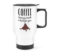 Caffè Perché Crepa Is Bad Per You Viaggio Tazza con Manico - Divertente Termiche