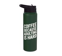 Caffè perché l'adulto è difficile divertente Stainless Steel Insulated Water Bottle