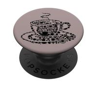Caffè preparato fumante Java Immagine Mosaico Tazza Piattino Pot PopSockets PopGrip Adesivo