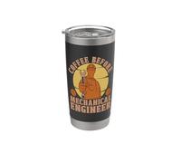 Caffè prima dell'ingegneria amante del caffè Ingegnere meccanico Bicchiere termico in acciaio inox doppia parete