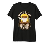 caffè Prima di Giocare Trombone Coffee Lover Trombone Player Maglietta Premium
