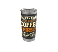 Caffè Prima Sicurezza Terza Divertente Citazione Caffeina Bicchiere termico in acciaio inox doppia parete