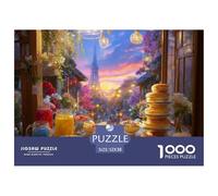 Caffè Romantico Tramonto nel Giardino Puzzle 1000 Pezzi Puzzle per Adulti Relax Concentrazione Decorazione Casa Regalo 52x38cm/1000pcs