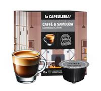 CAFFE' & SAMBUCA (96 Capsule) compatibili con Nescafé Dolce Gusto, 6 Box da 16 Capsule, aroma inconfondibile e dolce nota liquorosa, senza glutine (La Capsuleria)