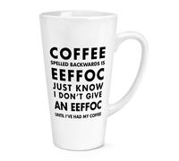 Caffè Scritto All'Indietro Is Eeffoc 483ml Grande Latte Tazza Maleducato Funny