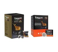Caffè Toraldo Scatola Capsule Compatible Bialetti Gourmet Napoletano Caffè Espresso - Pezzi, 100 Unità NON COMPATIBILE CON LE MACCHINE DI ULTIMA GENERAZIONE & Miscela Cremosa 150 Cialde, 1080 g
