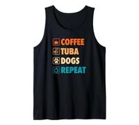 caffè Tuba Cani Ripetere Vita Semplice Icone di Base Canotta
