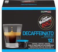 Caffè Vergnano 1882 - Capsule Caffè Compatibili Nescafé Dolce Gusto Decaffeinato, Confezione da 12 Capsule