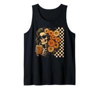 Caffè vintage Cozy Season Skeleton Halloween Floral Boho Canotta