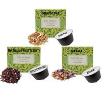 Caffè Vulcanus Gli Infusi Capsule Compatibili con Dolce Gusto, Tè e Tisane Naturali in Foglie, 50 Unità, Relax Digestiva Mirtillo (45 Capsule, Tisane MIX)