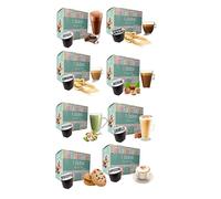 Caffè Vulcanus - kit assaggio 120 capsule ai gusti: Ginseng, Nocciolino, Ginseng amaro, Cioccolato, Cappuccino, Caramello, Pistacchio, Biscotto - Capsule compatibili con Nescafe* Dolce Gusto