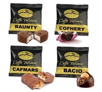 Caffè Vulcanus - Kit assaggio 60 cialde in carta compostabili ESE44 di caffè aromatizzati - Bacio, Cafmars, Cofhery, Baunty