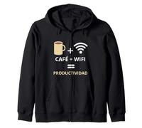 caffè + WiFi = Produttività Lavoro Divertente Felpa con Cappuccio