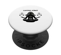 Caffè & Yoga,Namaste,Cafe Lovers,Lounge Vibes,Regali di caffè PopSockets PopGrip Adesivo