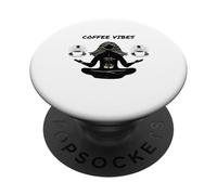 Caffè & Yoga,Namaste,Cafe Lovers,Lounge Vibes,Regali di caffè PopSockets PopGrip Adesivo