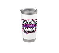 Caffeina Addicted Mama divertente dicendo la festa della mamma Bicchiere termico in acciaio inox doppia parete